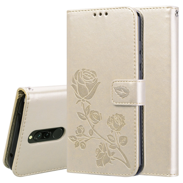 Rose Embossed Horizontal Flip PU Leather Case for Galaxy A10, with Holder & Card Slots & Wallet, For Xiaomi Redmi 8, For Xiaomi Redmi Note 8, For Xiaomi Redmi Note 8 Pro, For Galaxy A10s, For Galaxy A20s