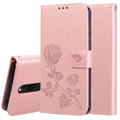 Rose Embossed Horizontal Flip PU Leather Case for Galaxy A10, with Holder & Card Slots & Wallet, For Xiaomi Redmi 8, For Xiaomi Redmi Note 8, For Xiaomi Redmi Note 8 Pro, For Galaxy A10s, For Galaxy A20s