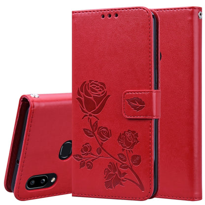Rose Embossed Horizontal Flip PU Leather Case for Galaxy A10, with Holder & Card Slots & Wallet, For Xiaomi Redmi 8, For Xiaomi Redmi Note 8, For Xiaomi Redmi Note 8 Pro, For Galaxy A10s, For Galaxy A20s