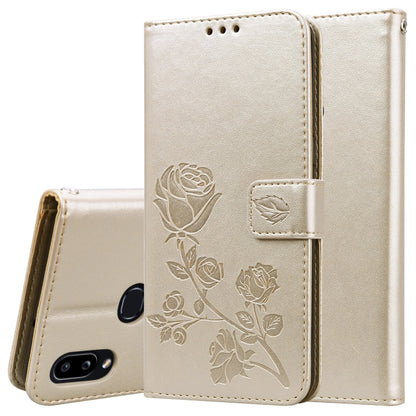 Rose Embossed Horizontal Flip PU Leather Case for Galaxy A10, with Holder & Card Slots & Wallet, For Xiaomi Redmi 8, For Xiaomi Redmi Note 8, For Xiaomi Redmi Note 8 Pro, For Galaxy A10s, For Galaxy A20s