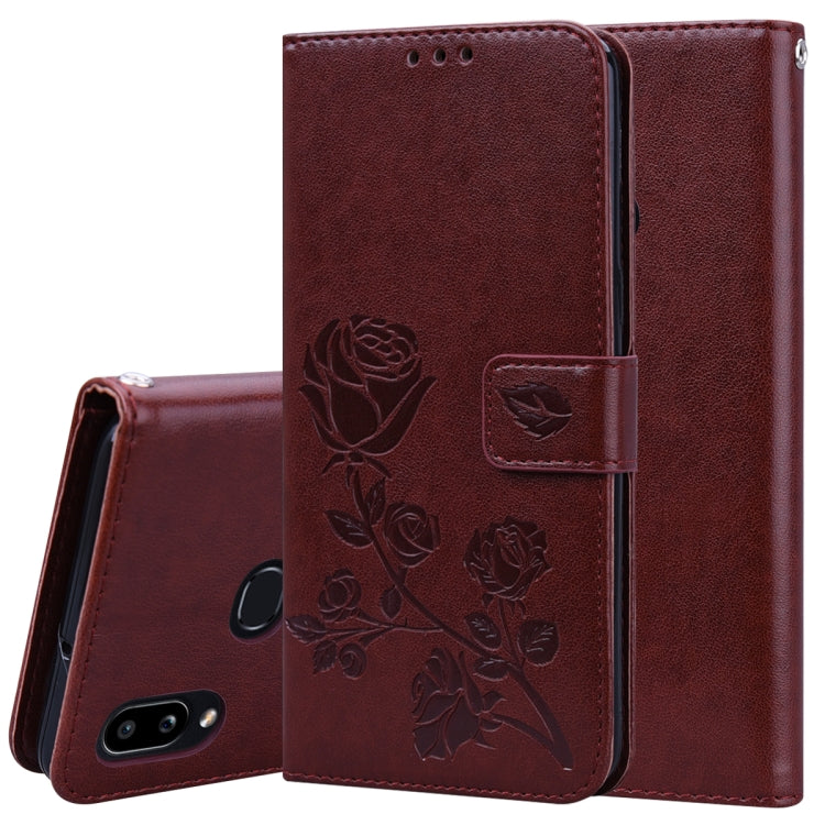 Rose Embossed Horizontal Flip PU Leather Case for Galaxy A10, with Holder & Card Slots & Wallet, For Xiaomi Redmi 8, For Xiaomi Redmi Note 8, For Xiaomi Redmi Note 8 Pro, For Galaxy A10s, For Galaxy A20s