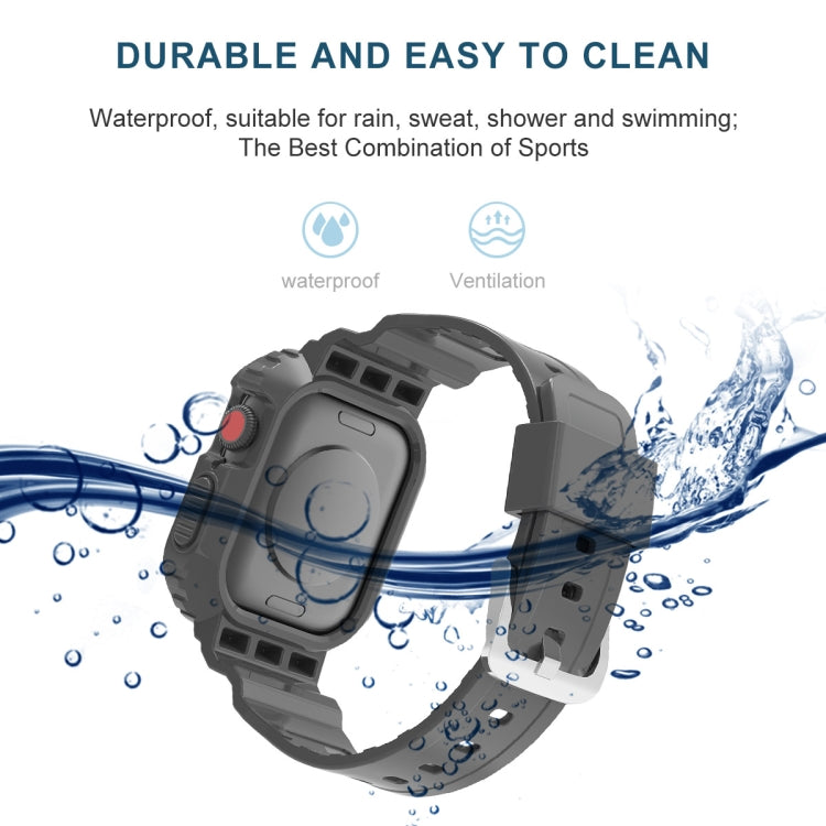 Glacier Transparent TPU Integrated Replacement Strap Watchband, For Apple Watch Series 7 45mm, For Apple Watch Series 7 41mm