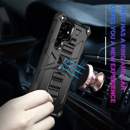 Armor Shockproof TPU + PC Magnetic Protective Phone Case with Holder, For Samsung Galaxy S22 Ultra 5G, For Motorola Edge (2021)