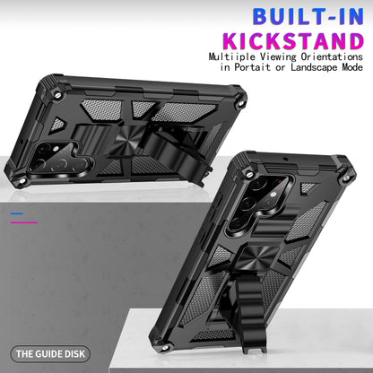 Armor Shockproof TPU + PC Magnetic Protective Phone Case with Holder, For Samsung Galaxy S22 Ultra 5G, For Motorola Edge (2021)