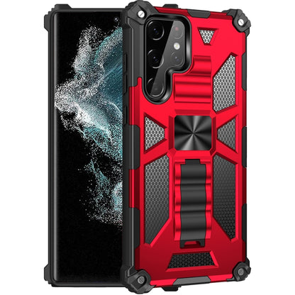 Armor Shockproof TPU + PC Magnetic Protective Phone Case with Holder, For Samsung Galaxy S22 Ultra 5G, For Motorola Edge (2021)