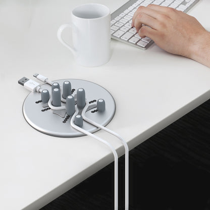 R-JUST BJ15 Aluminum Alloy Adjustable Magnetic Multi-function Disc Data Cable Storage Fixed Base Mobile Phone Laptop Bracket