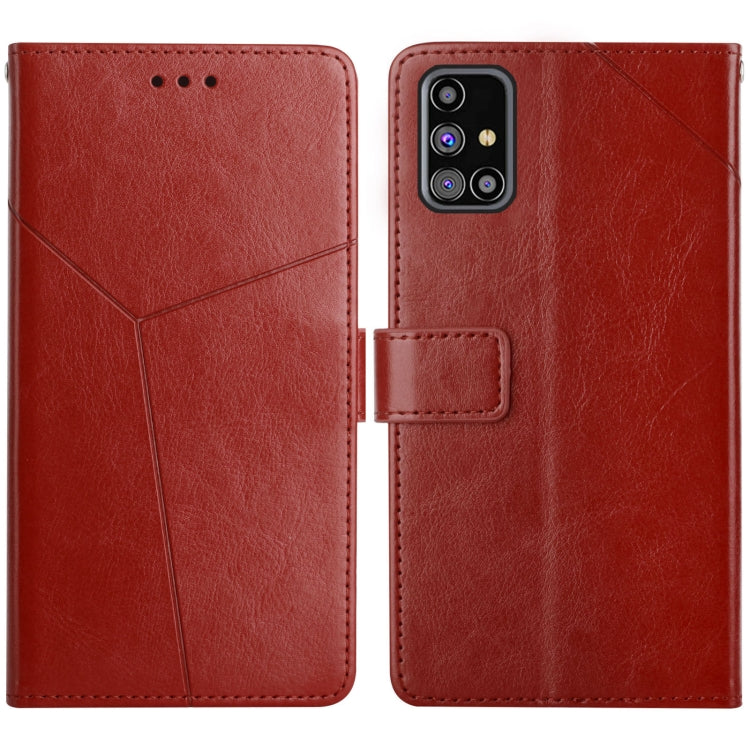 Y Stitching Horizontal Flip Leather Case with Holder & Card Slots & Wallet & Photo Frame, For Samsung Galaxy M31s