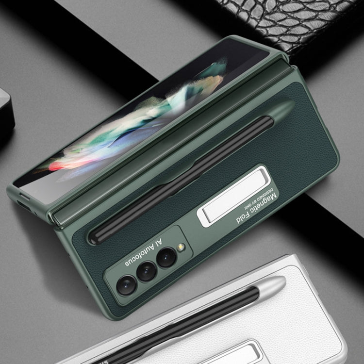 GKK Ultra-thin PC + PU Phone Flip Case with Holder & Pen Slot, For Samsung Galaxy Z Fold3 5G