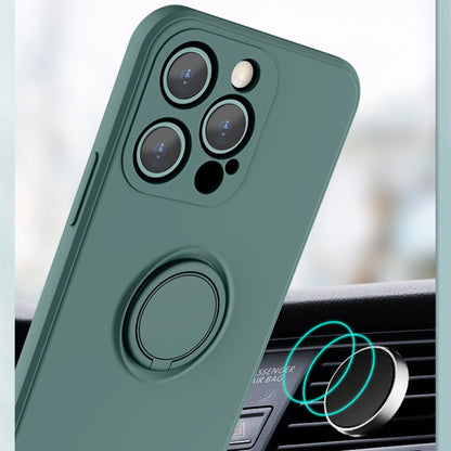 All-inclusive Liquid Silicone Phone Protective Case with Ring Holder & Lanyard, For iPhone 13 mini, For iPhone 13, For iPhone 13 Pro