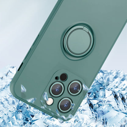 All-inclusive Liquid Silicone Phone Protective Case with Ring Holder & Lanyard, For iPhone 13 Pro Max