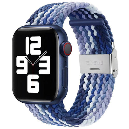 Nylon Braid One Buckle Replacement Watchband For Apple Watch Series, 7 41mm / 6&SE&5&4 40mm / 3&2&1 38mm