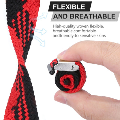 Nylon Braid One Buckle Replacement Watchband For Apple Watch Series, 7 45mm / 6&SE&5&4 44mm / 3&2&1 42mm