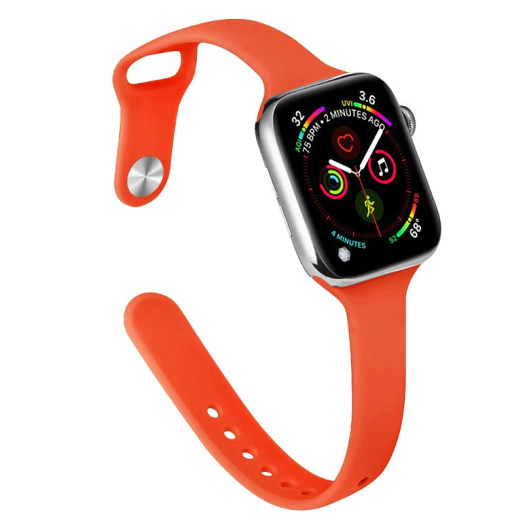 Slimming Silicone Replacement Watchband For Apple Watch Series, 7 45mm / 6&SE&5&4 44mm / 3&2&1 42mm