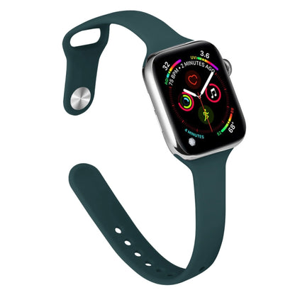 Slimming Silicone Replacement Watchband For Apple Watch Series, 7 45mm / 6&SE&5&4 44mm / 3&2&1 42mm