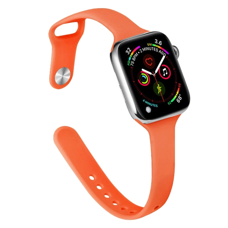 Slimming Silicone Replacement Watchband For Apple Watch Series, 7 45mm / 6&SE&5&4 44mm / 3&2&1 42mm