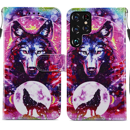 Painted Pattern Horizontal Flip Phone Leather Case with Holder & Card Slots & Photo Frame, For Samsung Galaxy S22 5G, For Samsung Galaxy S22+ 5G, For Samaung Galaxy S22 Ultra 5G