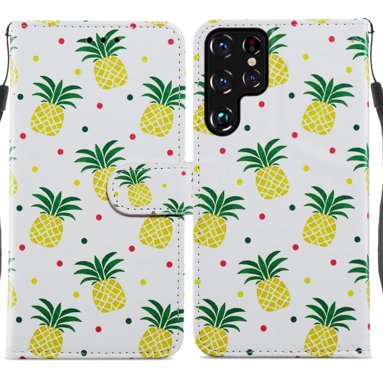 Painted Pattern Horizontal Flip Phone Leather Case with Holder & Card Slots & Photo Frame, For Samsung Galaxy S22 5G, For Samsung Galaxy S22+ 5G, For Samaung Galaxy S22 Ultra 5G