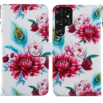Painted Pattern Horizontal Flip Phone Leather Case with Holder & Card Slots & Photo Frame, For Samsung Galaxy S22 5G, For Samsung Galaxy S22+ 5G, For Samaung Galaxy S22 Ultra 5G