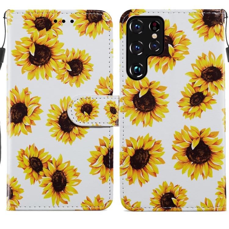 Painted Pattern Horizontal Flip Phone Leather Case with Holder & Card Slots & Photo Frame, For Samsung Galaxy S22 5G, For Samsung Galaxy S22+ 5G, For Samaung Galaxy S22 Ultra 5G