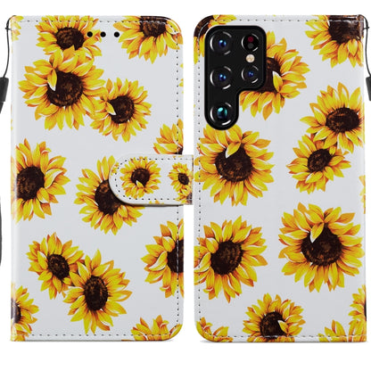 Painted Pattern Horizontal Flip Phone Leather Case with Holder & Card Slots & Photo Frame, For Samsung Galaxy S22 5G, For Samsung Galaxy S22+ 5G, For Samaung Galaxy S22 Ultra 5G
