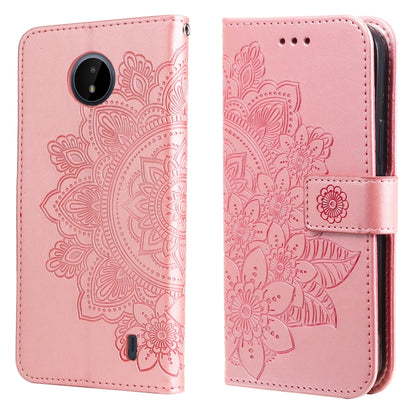 7-petal Flowers Embossing Horizontal Flip Leather Phone Case with Holder & Card Slots, For Motorola Edge 20, For Nokia C20 / C10, For vivo Y21 / Y21s / Y33s, For Samsung Galaxy A13 5G, For Xiaomi 11T / 11T Pro