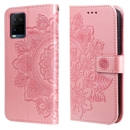 7-petal Flowers Embossing Horizontal Flip Leather Phone Case with Holder & Card Slots, For Motorola Edge 20, For Nokia C20 / C10, For vivo Y21 / Y21s / Y33s, For Samsung Galaxy A13 5G, For Xiaomi 11T / 11T Pro