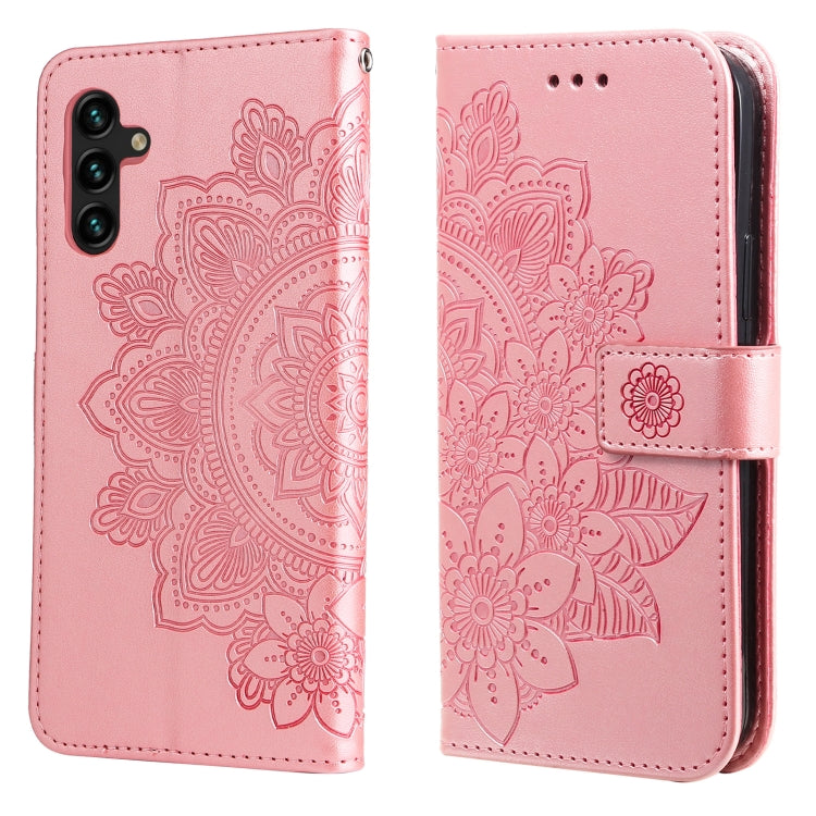 7-petal Flowers Embossing Horizontal Flip Leather Phone Case with Holder & Card Slots, For Motorola Edge 20, For Nokia C20 / C10, For vivo Y21 / Y21s / Y33s, For Samsung Galaxy A13 5G, For Xiaomi 11T / 11T Pro