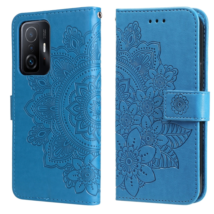 7-petal Flowers Embossing Horizontal Flip Leather Phone Case with Holder & Card Slots, For Motorola Edge 20, For Nokia C20 / C10, For vivo Y21 / Y21s / Y33s, For Samsung Galaxy A13 5G, For Xiaomi 11T / 11T Pro