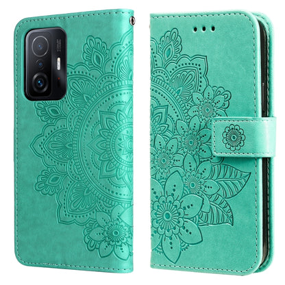 7-petal Flowers Embossing Horizontal Flip Leather Phone Case with Holder & Card Slots, For Motorola Edge 20, For Nokia C20 / C10, For vivo Y21 / Y21s / Y33s, For Samsung Galaxy A13 5G, For Xiaomi 11T / 11T Pro