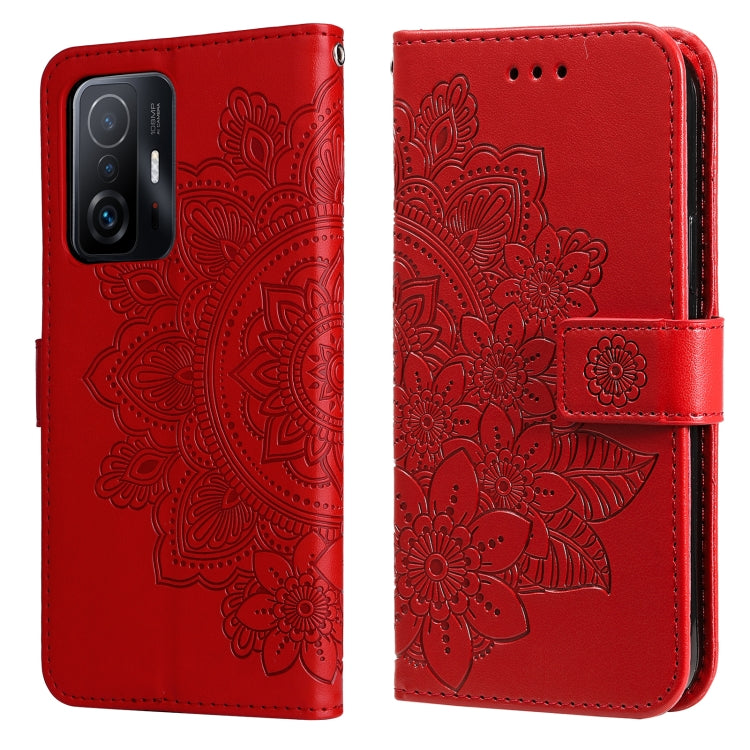 7-petal Flowers Embossing Horizontal Flip Leather Phone Case with Holder & Card Slots, For Motorola Edge 20, For Nokia C20 / C10, For vivo Y21 / Y21s / Y33s, For Samsung Galaxy A13 5G, For Xiaomi 11T / 11T Pro