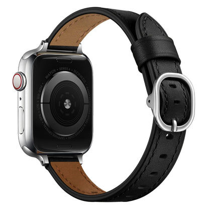 14mm Leather Strap Watchband For Apple Watch Series, 7 41mm / 6&SE&5&4 40mm / 3&2&1 38mm, 7 45mm / 6&SE&5&4 44mm / 3&2&1 42mm