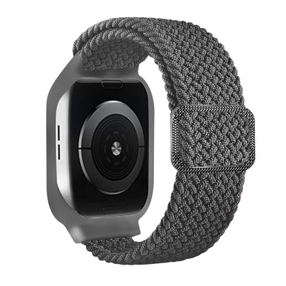 TPU Frame Buckle Braid Integrated Replacement Watchband For Apple Watch Series, 6 & SE & 5 & 4 40mm / 3 & 2 & 1 38mm, 6 & SE & 5 & 4 44mm / 3 & 2 & 1 42mm