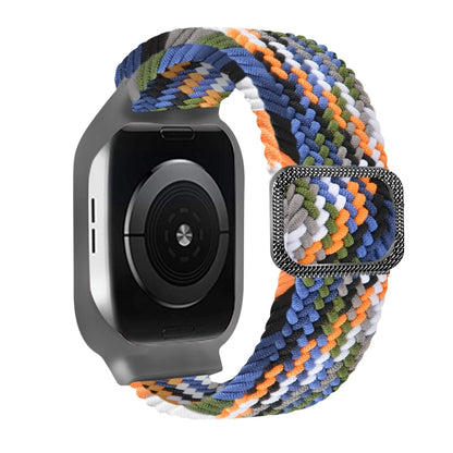 TPU Frame Buckle Braid Integrated Replacement Watchband For Apple Watch Series, 6 & SE & 5 & 4 40mm / 3 & 2 & 1 38mm, 6 & SE & 5 & 4 44mm / 3 & 2 & 1 42mm