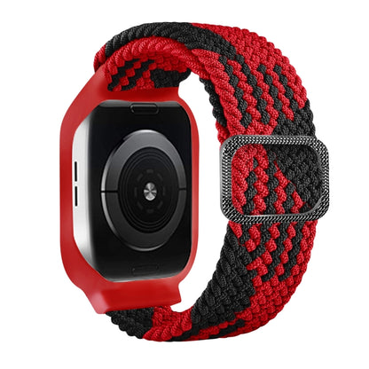 TPU Frame Buckle Braid Integrated Replacement Watchband For Apple Watch Series, 6 & SE & 5 & 4 40mm / 3 & 2 & 1 38mm, 6 & SE & 5 & 4 44mm / 3 & 2 & 1 42mm