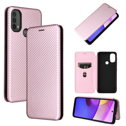 Carbon Fiber Texture Magnetic Horizontal Flip Leather Phone Case with Card Slot, For Blackview Oscal C20, For Samsung Galaxy A13 5G, For Motorola Moto E20 / E30 / E40