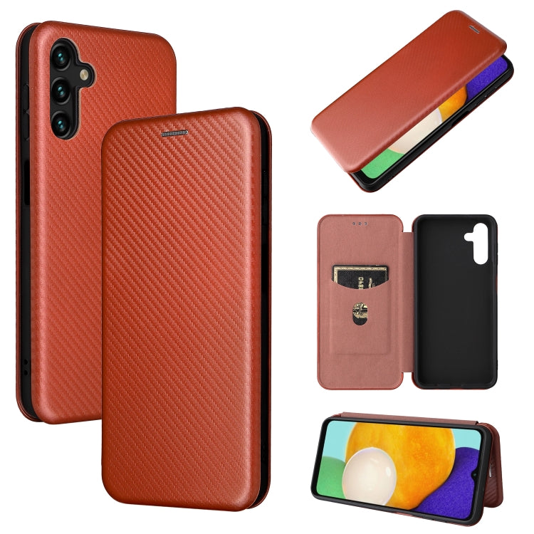 Carbon Fiber Texture Magnetic Horizontal Flip Leather Phone Case with Card Slot, For Blackview Oscal C20, For Samsung Galaxy A13 5G, For Motorola Moto E20 / E30 / E40