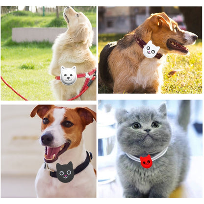 Cute Cartoon Pet Collar Anti-lost Tracker Silicone Case For AirTag 2nd Gen / AirTag 1st Gen, Serious Face, Naughty Smiley, Hanhan Smile, Naughty Smile