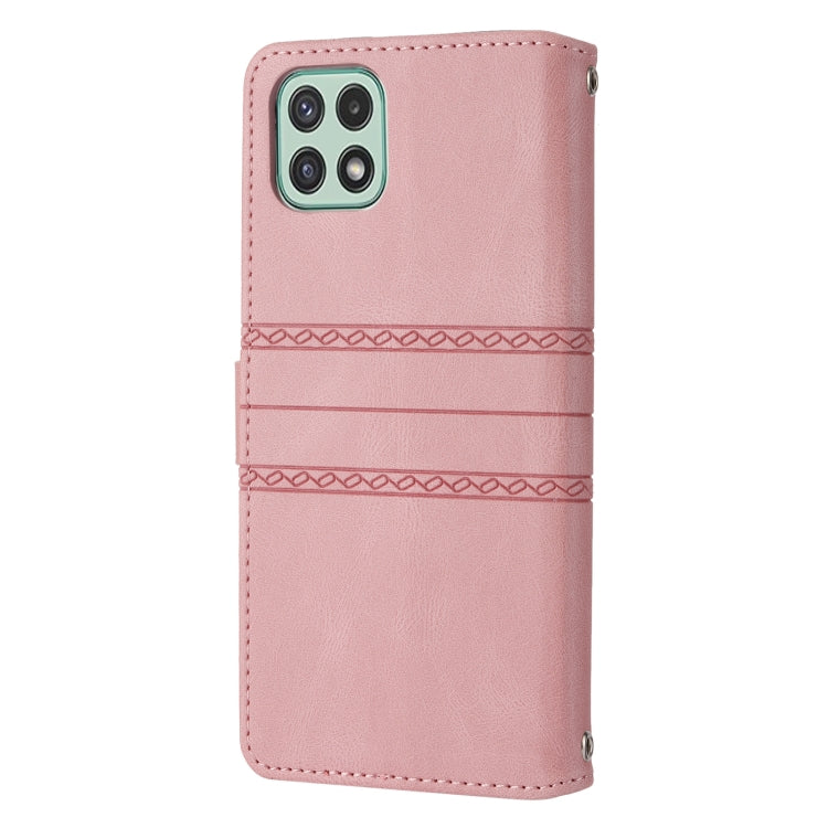 Embossed Striped Magnetic Buckle Horizontal Flip Phone Leather Case, For Samsung Galaxy A03 International Version, For Xiaomi Redmi Note 11, For Samsung Galaxy A03 EU Version, For Xiaomi Redmi Note 11 Pro, For Samaung Galaxy S22 Ultra 5G