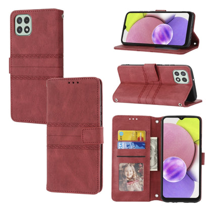 Embossed Striped Magnetic Buckle Horizontal Flip Phone Leather Case, For Samsung Galaxy A03 International Version, For Xiaomi Redmi Note 11, For Samsung Galaxy A03 EU Version, For Xiaomi Redmi Note 11 Pro, For Samaung Galaxy S22 Ultra 5G