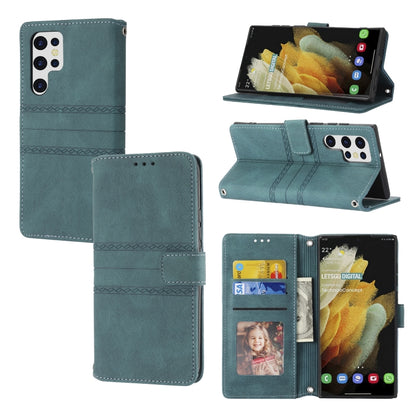 Embossed Striped Magnetic Buckle Horizontal Flip Phone Leather Case, For Samsung Galaxy A03 International Version, For Xiaomi Redmi Note 11, For Samsung Galaxy A03 EU Version, For Xiaomi Redmi Note 11 Pro, For Samaung Galaxy S22 Ultra 5G