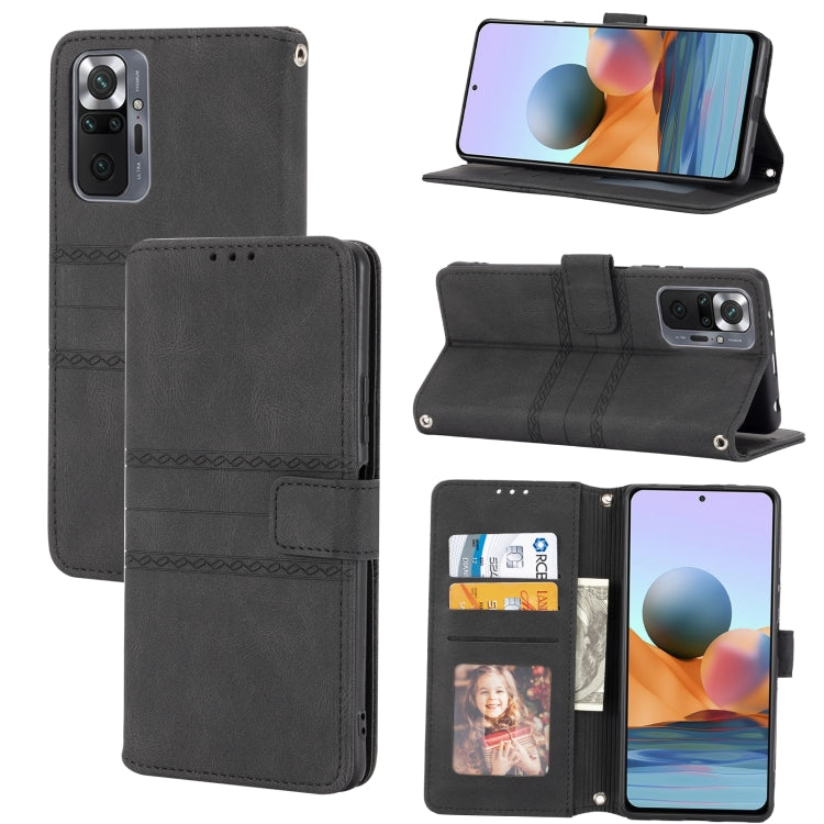 Embossed Striped Magnetic Buckle Horizontal Flip Phone Leather Case, For Samsung Galaxy A03 International Version, For Xiaomi Redmi Note 11, For Samsung Galaxy A03 EU Version, For Xiaomi Redmi Note 11 Pro, For Samaung Galaxy S22 Ultra 5G