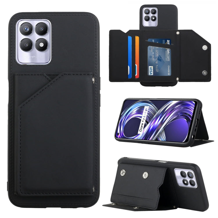 Skin Feel PU + TPU + PC Back Cover Shockproof Phone Case with Card Slots & Holder & Photo Frame, For OPPO Realme 8i, For Samsung Galaxy A13 5G, For Samsung Galaxy M52 5G, For Xiaomi Mi 11T / Mi 11 Pro