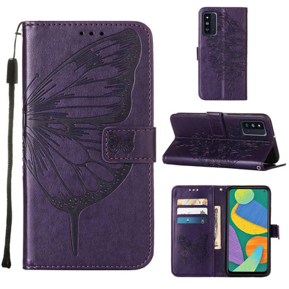 Embossed Butterfly Leather Phone Case with Holder & Card Slot & Wallet & Lanyard, For Samsung Galaxy A13 5G, For Samsung Galaxy F52 5G, For Samsung Galaxy S22 5G, For Samsung Galaxy S22+ 5G, For Samsung Galaxy S22 Ultra 5G                              ...