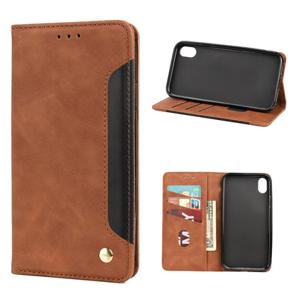 Skin Feel Splicing Leather Phone Case, For iPhone 11 Pro Max, For iPhone 11 Pro, For iPhone 11, For iPhone XS Max, For iPhone X / XS, For iPhone XR, For iPhone SE 2022 / SE 2020 / 8 / 7, For iPhone 8 Plus & 7 Plus