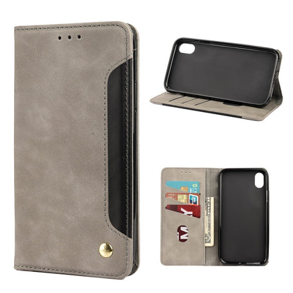 Skin Feel Splicing Leather Phone Case, For iPhone 11 Pro Max, For iPhone 11 Pro, For iPhone 11, For iPhone XS Max, For iPhone X / XS, For iPhone XR, For iPhone SE 2022 / SE 2020 / 8 / 7, For iPhone 8 Plus & 7 Plus