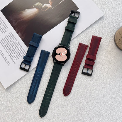 Crazy Horse Texture Frosted Leather Strap Watchband, 20mm, 22mm