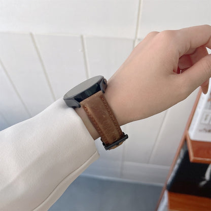 Crazy Horse Texture Frosted Leather Strap Watchband, 20mm, 22mm