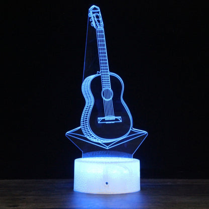 Crack Base Musical Instrument Series Creative 3D Colorful LED Decorative Night Light, Remote Control Version, YQ01, YQ02, YQ03