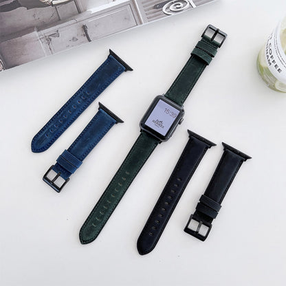 Crazy Horse Texture Matte Replacement Watchband For Apple Watch Series, 7 45mm / 6&SE&5&4 44mm / 3&2&1 42mm, 7 41mm / 6&SE&5&4 40mm / 3&2&1 38mm