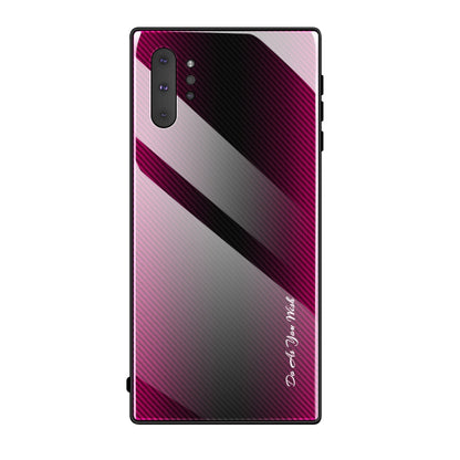 Texture Gradient Glass Protective Case, For Galaxy A20 / A30, For Galaxy A50, For Galaxy A80 / A90, For Galaxy Note 9, For Galaxy Note 10 Pro, For Galaxy S10, For iPhone SE 2022 / SE 2020 / 8 / 7, For iPhone XS Max
